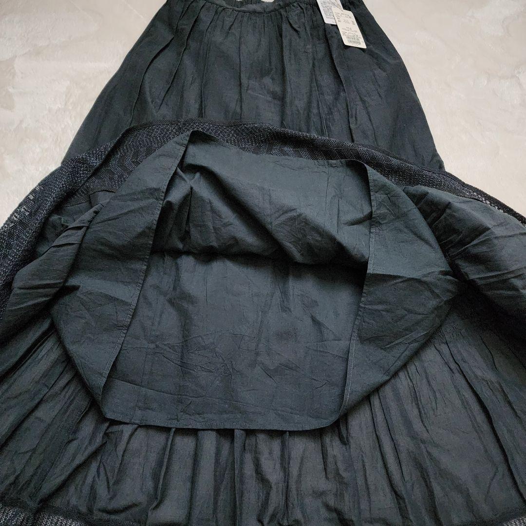 【新品】stola. ストラ インド刺繍 スカート レース 24SS 紺 M