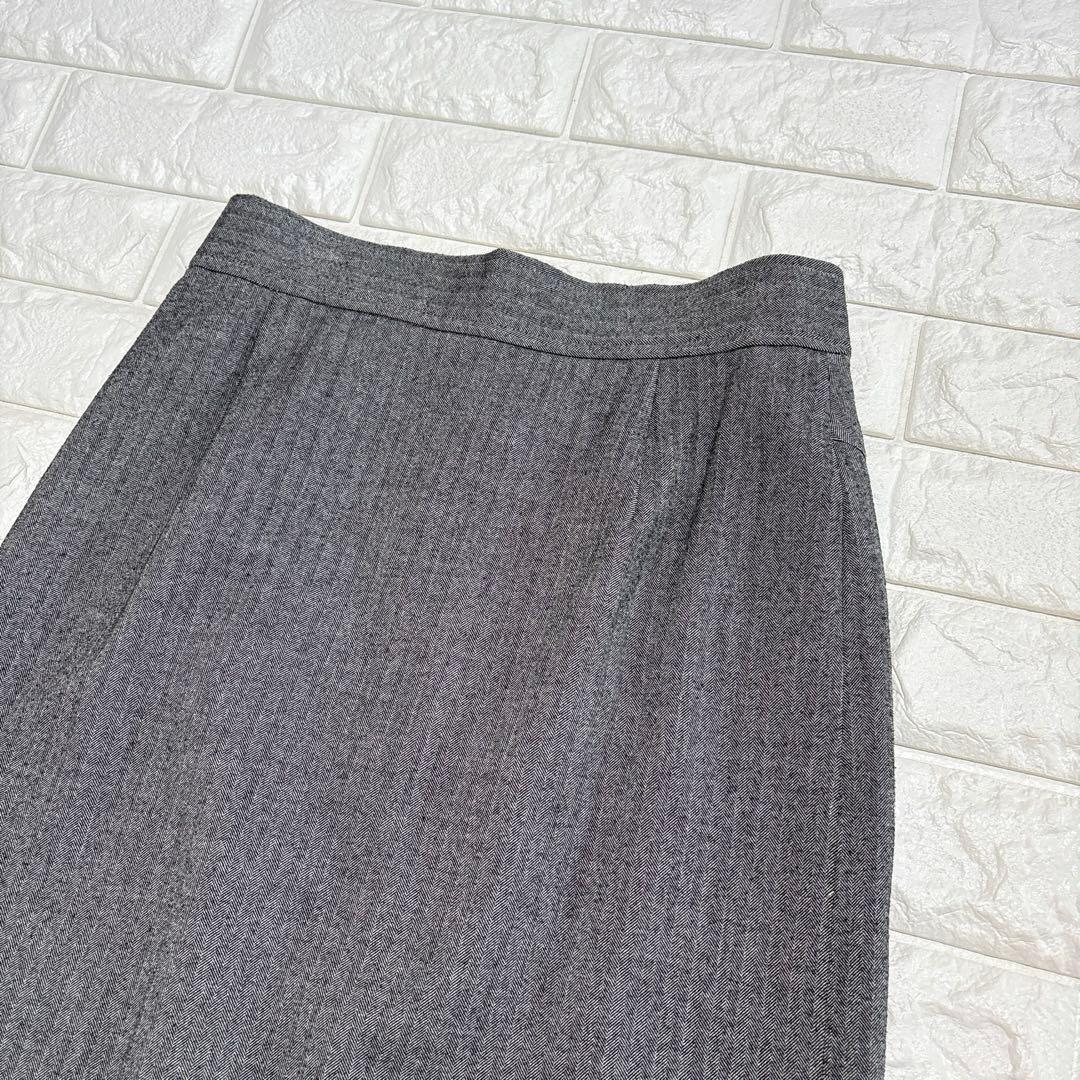 CITYSHOP シティショップ ストライプ ロングスカート カットオフ グレー