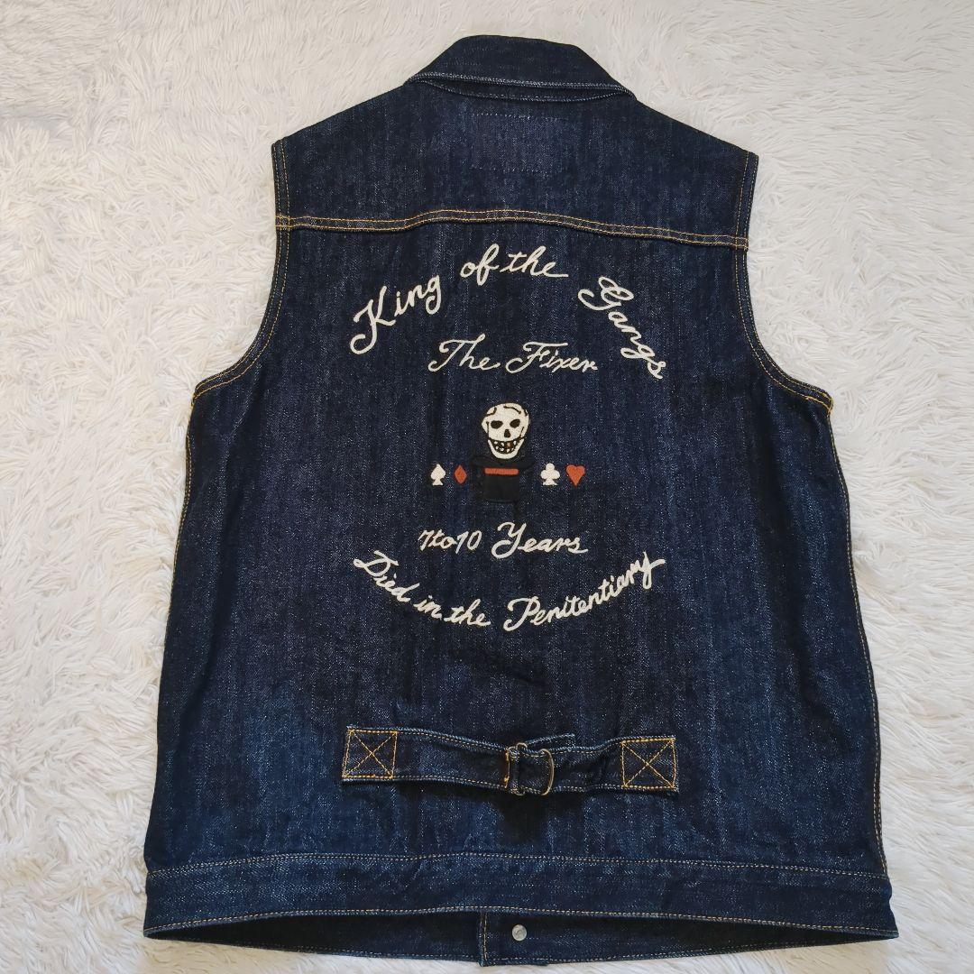 ギャングスタービル THE FIXER インディゴ デニムベスト OLD巻き刺繍