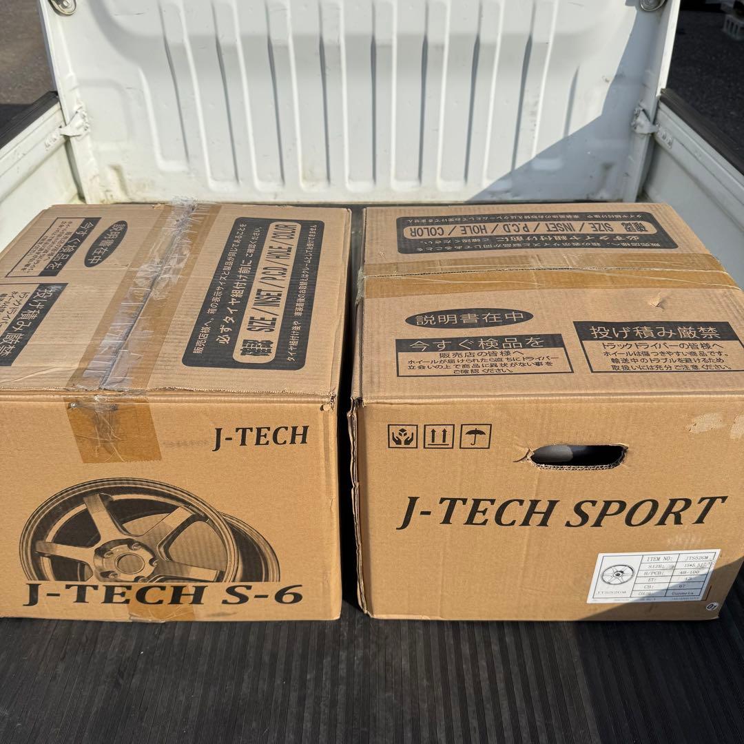 J-TECH S-6 15インチ5.5J ガンメタ6スポークホイール 4本セット