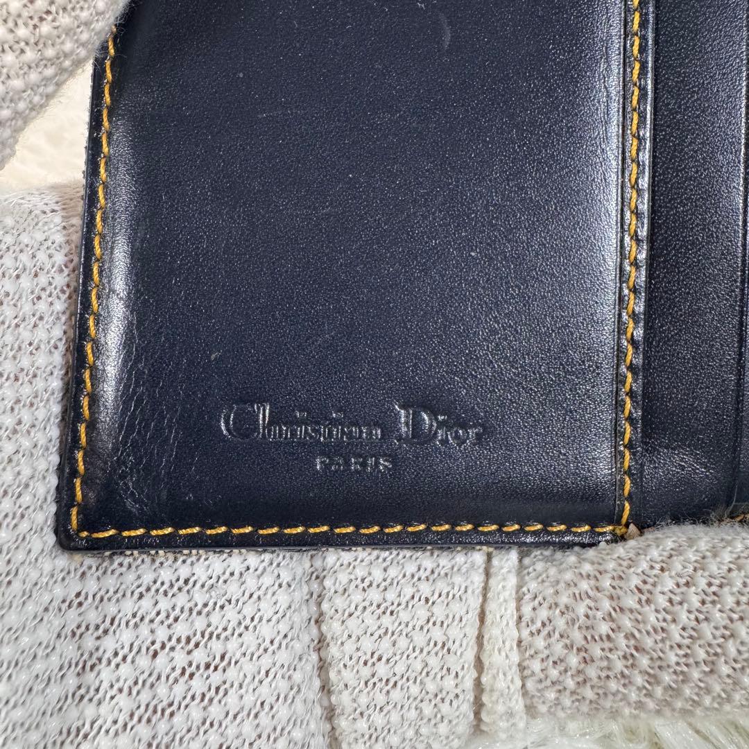 Dior ディオール　折財布　キャンバス　トロッター　オブリーク レザー　ボタン