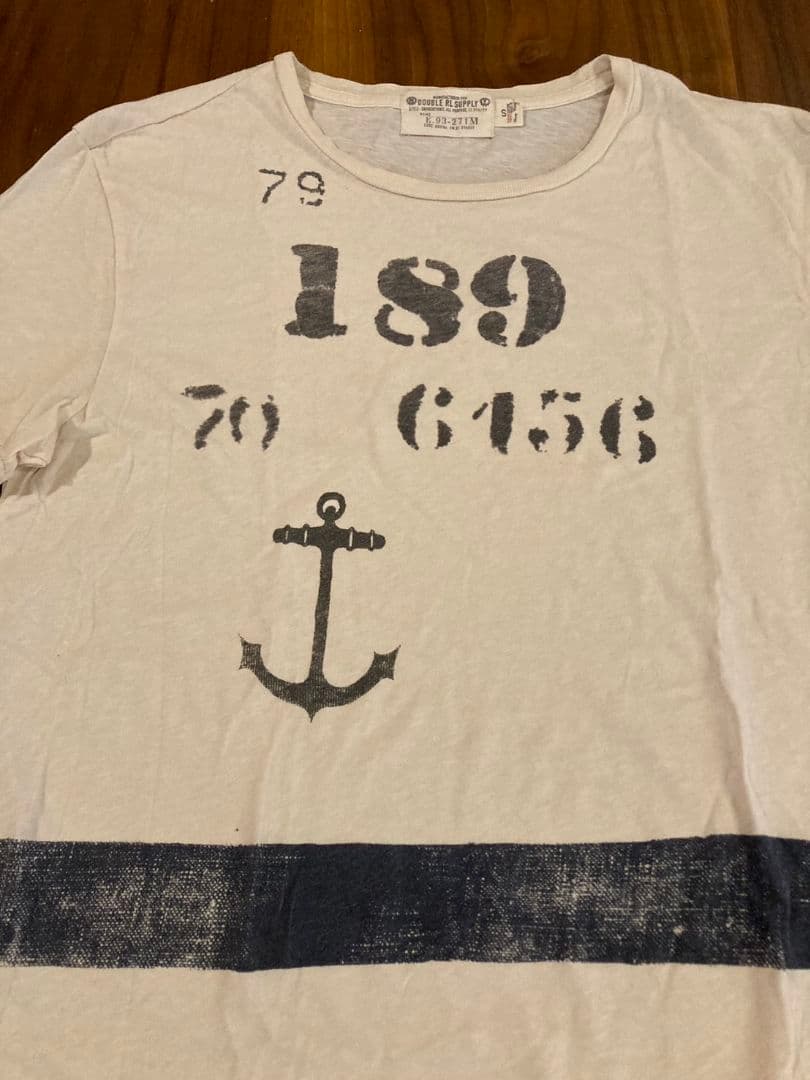 【f.wu】香港製デッドストックダブルアールエルステンシルTシャツS生成