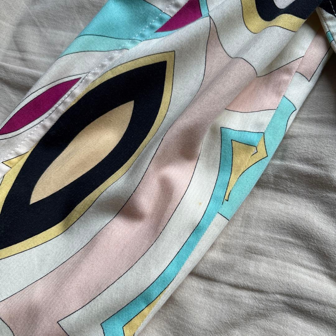 【イタリア製】EMILIO PUCCI トレンチコート 薄手 マルチカラー