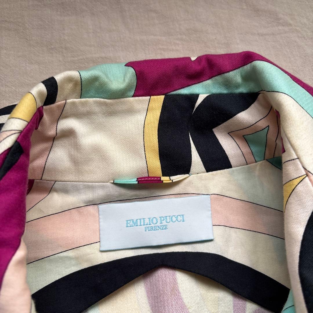 【イタリア製】EMILIO PUCCI トレンチコート 薄手 マルチカラー