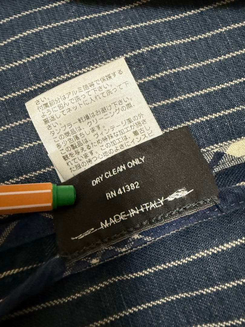 イタリア製 ラルフローレン インディゴワバッシュストライプジャケットRRL