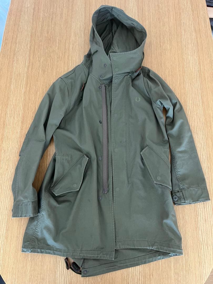 【良品・S】FRED PERRY モッズコート JP S オリーブ　2way