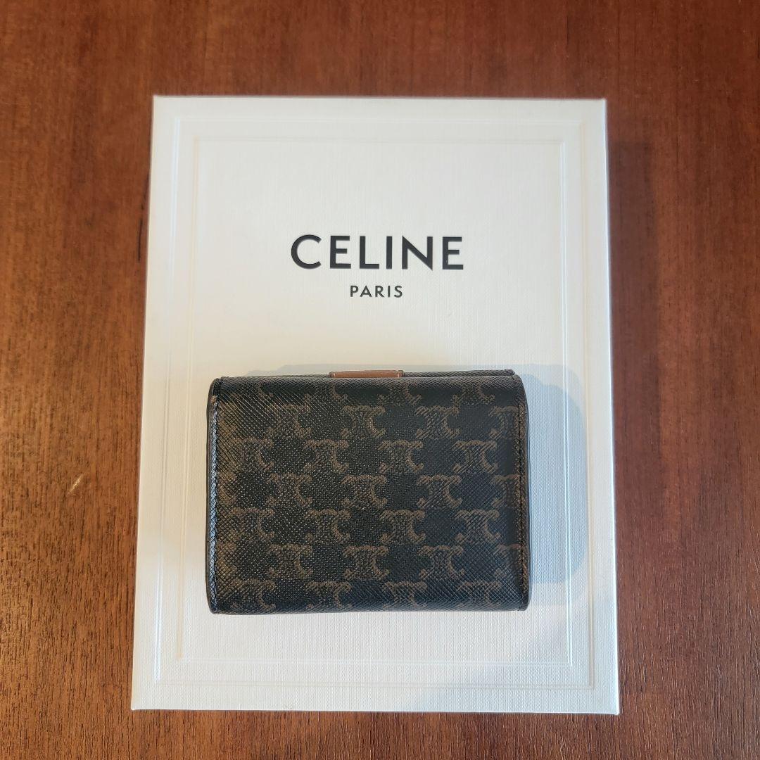 CELINE 三つ折り財布 トリオンフ柄