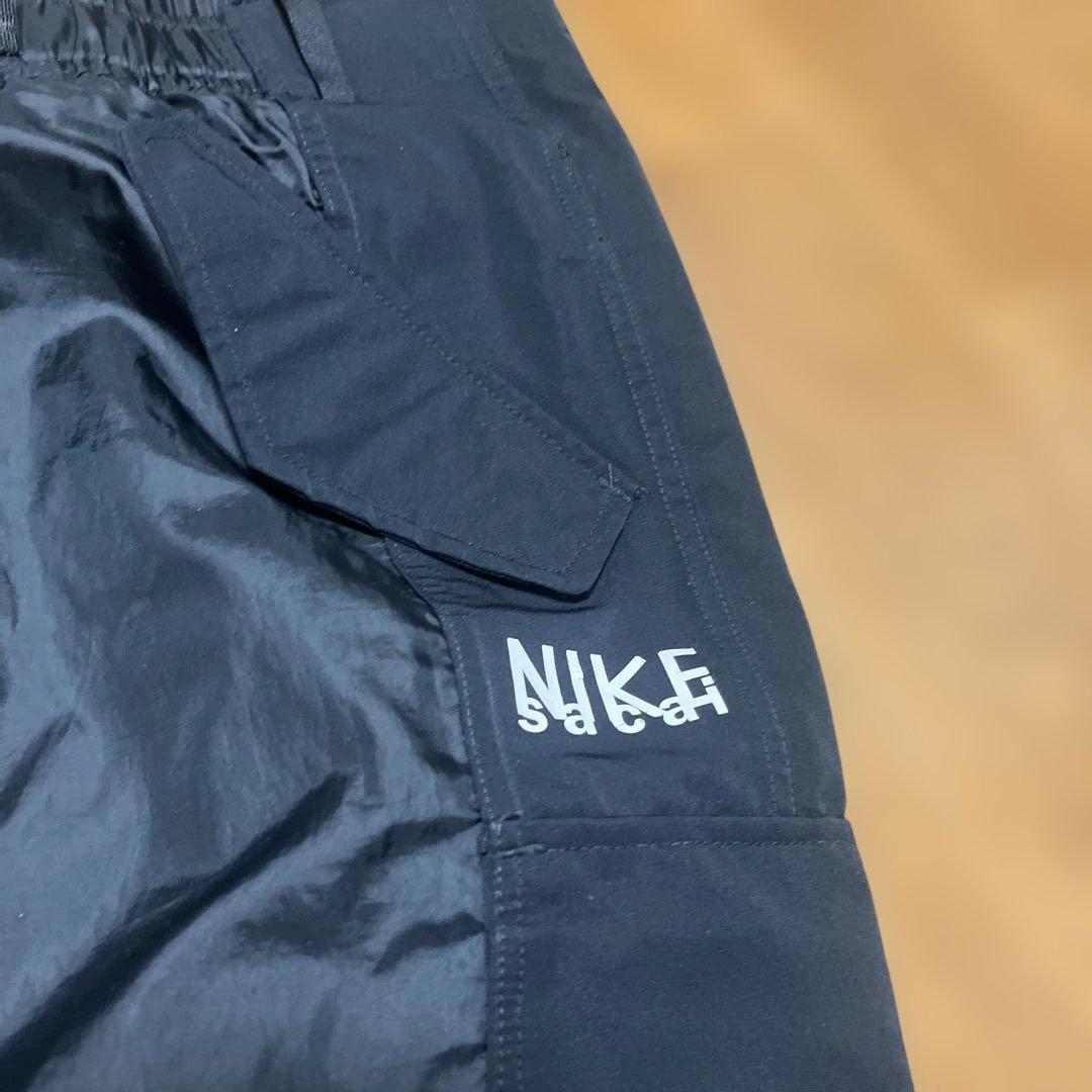 希少XL NIKE×sacai ブラック ナイロンカーゴパンツ