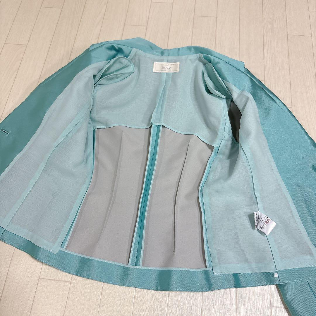 美品 銀座マギー Maggy テーラードジャケット 38 水色系