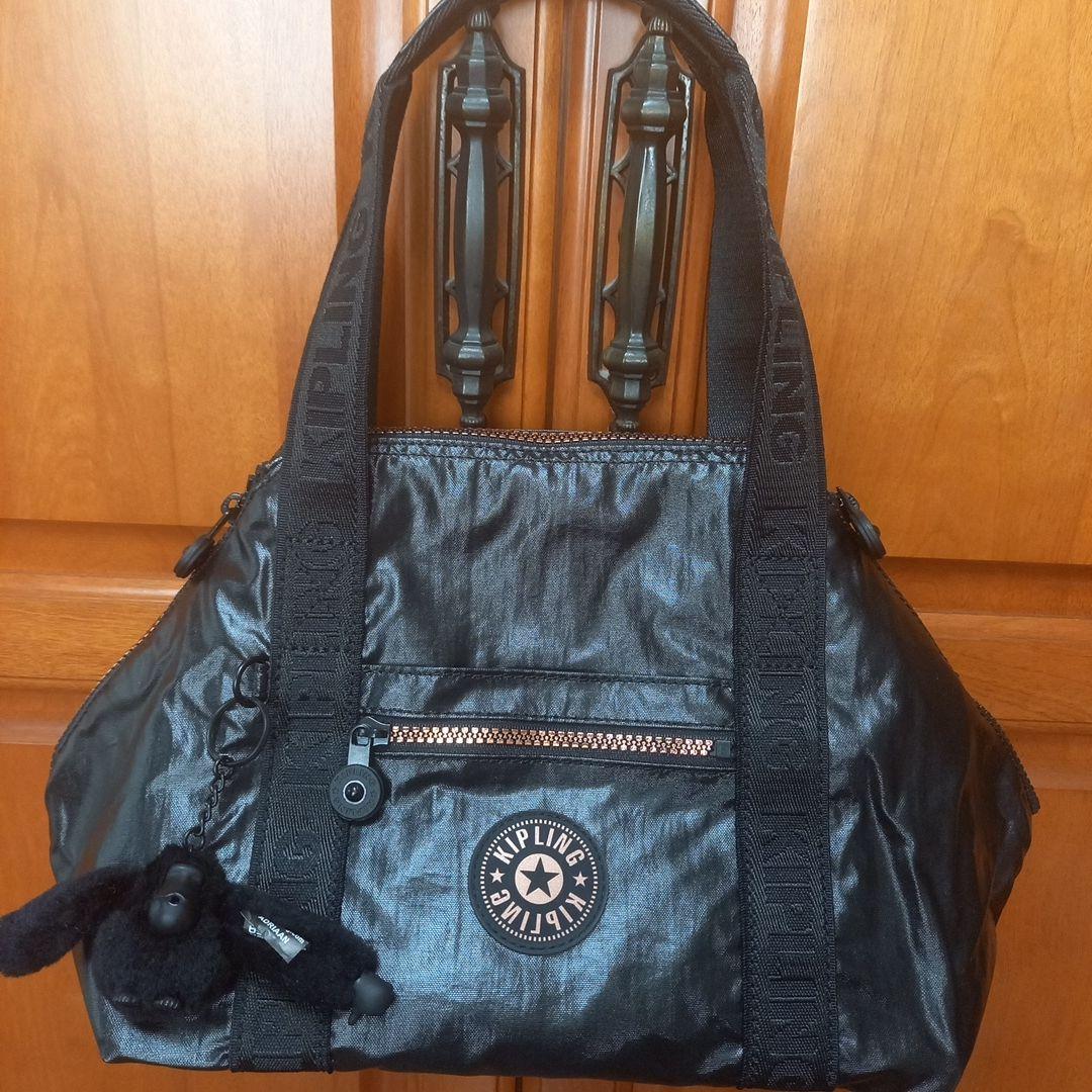 [お値下げ]　Kipling 2way ボストンバッグ 　メタリックな黒