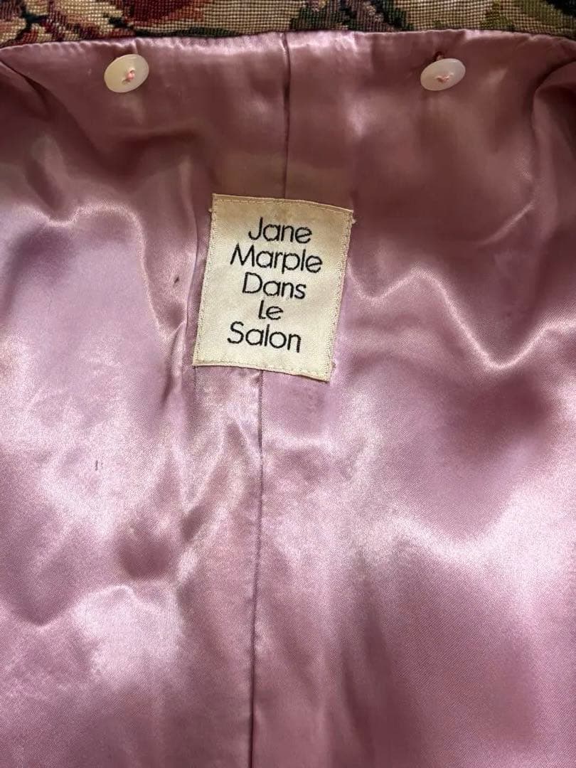 Jane Marple Dans Le Salonゴブラン織ファー付ロングコート