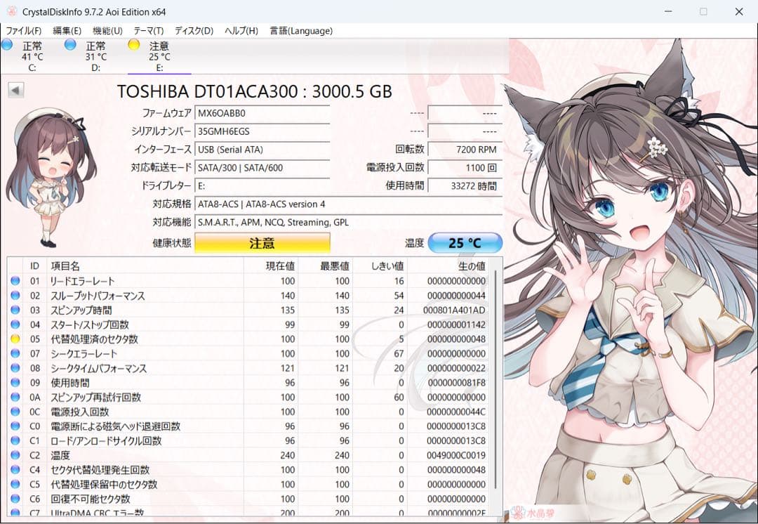 【認識可能】HDD ２個セット　　11 12