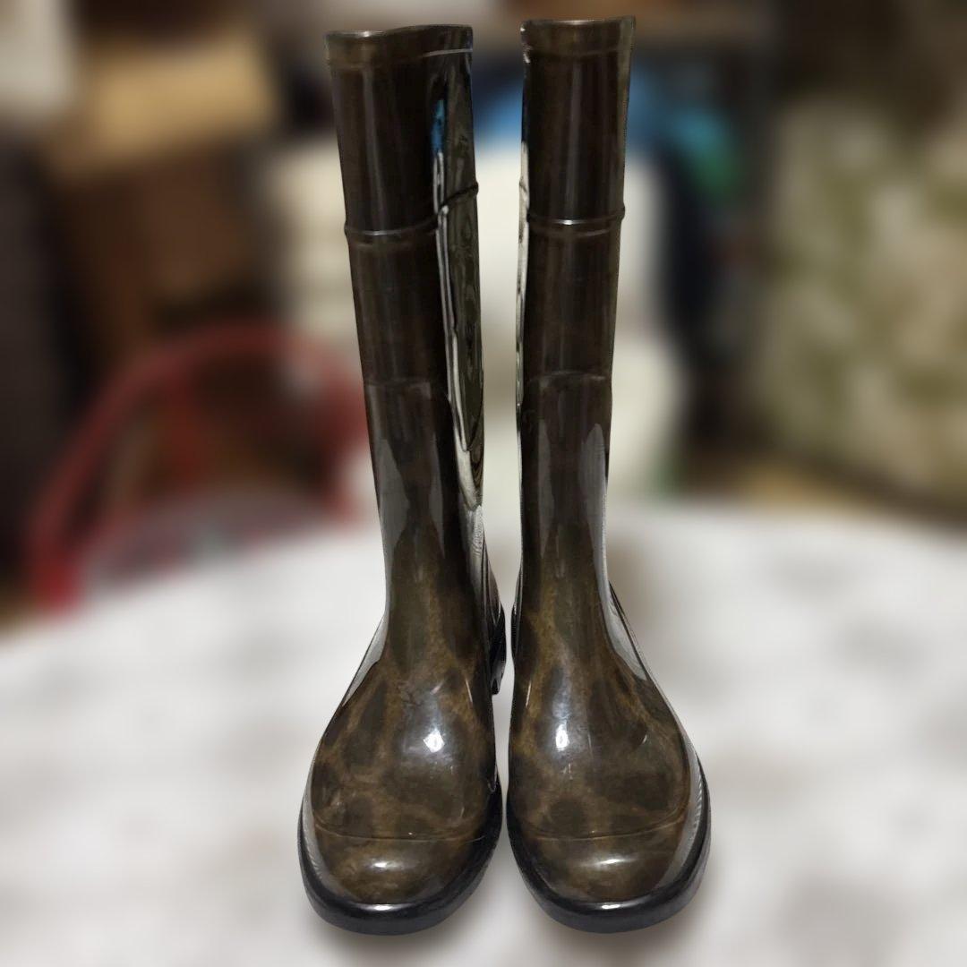 美品♡D&Gドルガバレインブーツ長靴23.5cm ヒョウ柄レオパード