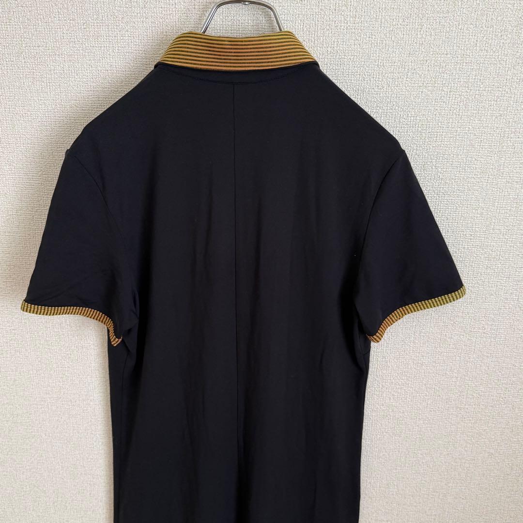 FENDI JEANS フェンディ ポロワンピース ロゴ 黒 マキシ丈 半袖 R