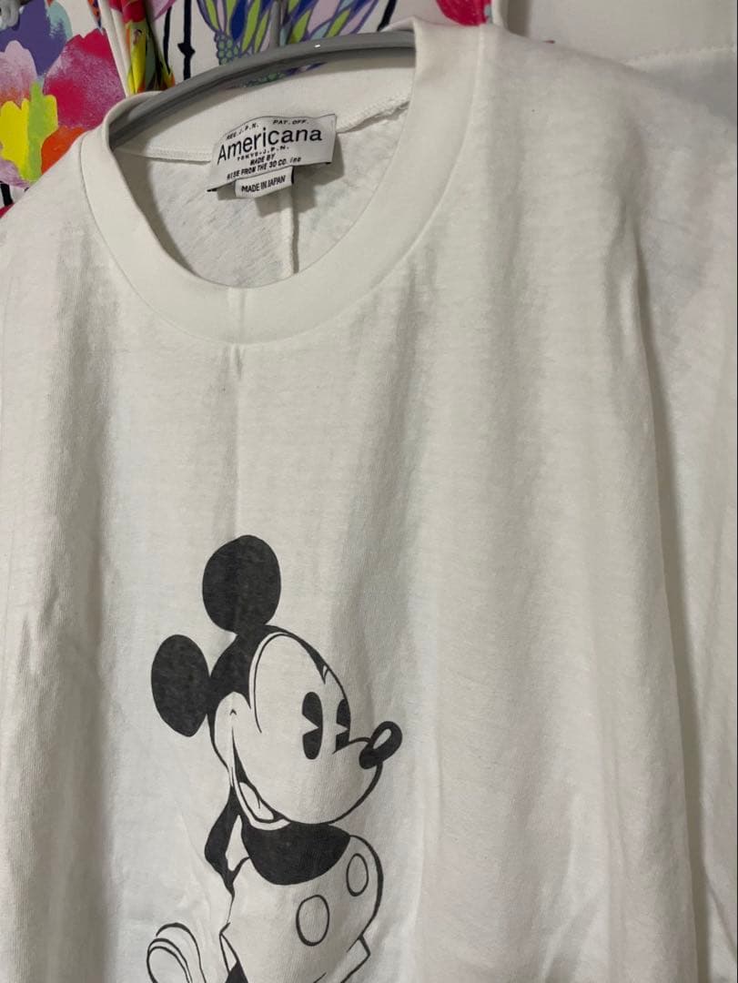 AMERICANA ミッキーマウス ホワイト Tシャツ
