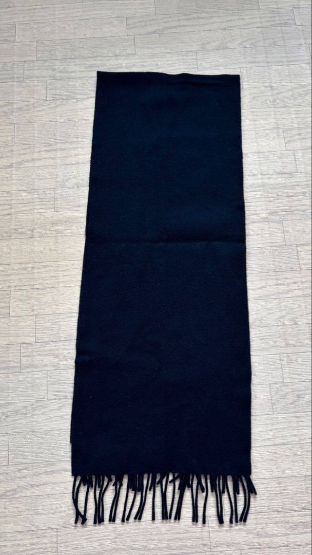 Vivienne Westwoodオーブ刺繍上質ウール100%マフラー ブラック