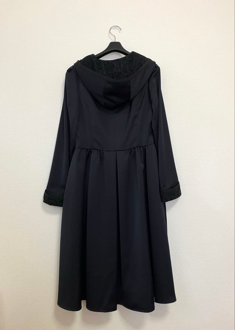 Rene♡ルネ♡レースフードフロントジップコート♡スプリング♡ネイビー♡38