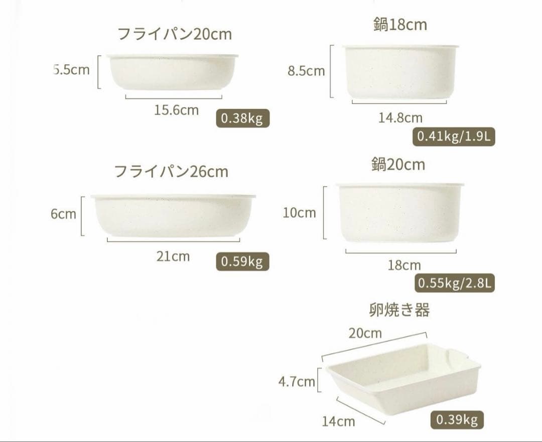 新品⭐️カローテ ホワイト 調理器具 フライパンセット PFOA・PFOSフリー