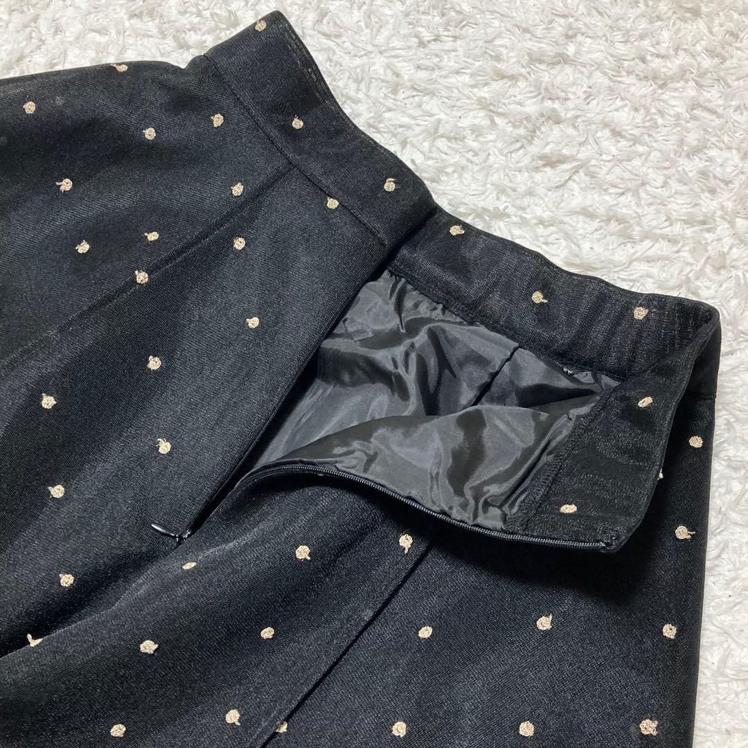 美品♡ MACHATT シアーダンボールドットスカート フレア ロング 黒
