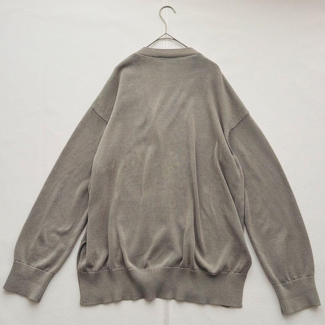 S MaxMara 23SS コットンカーディガン リブニット　グレー　XL相当