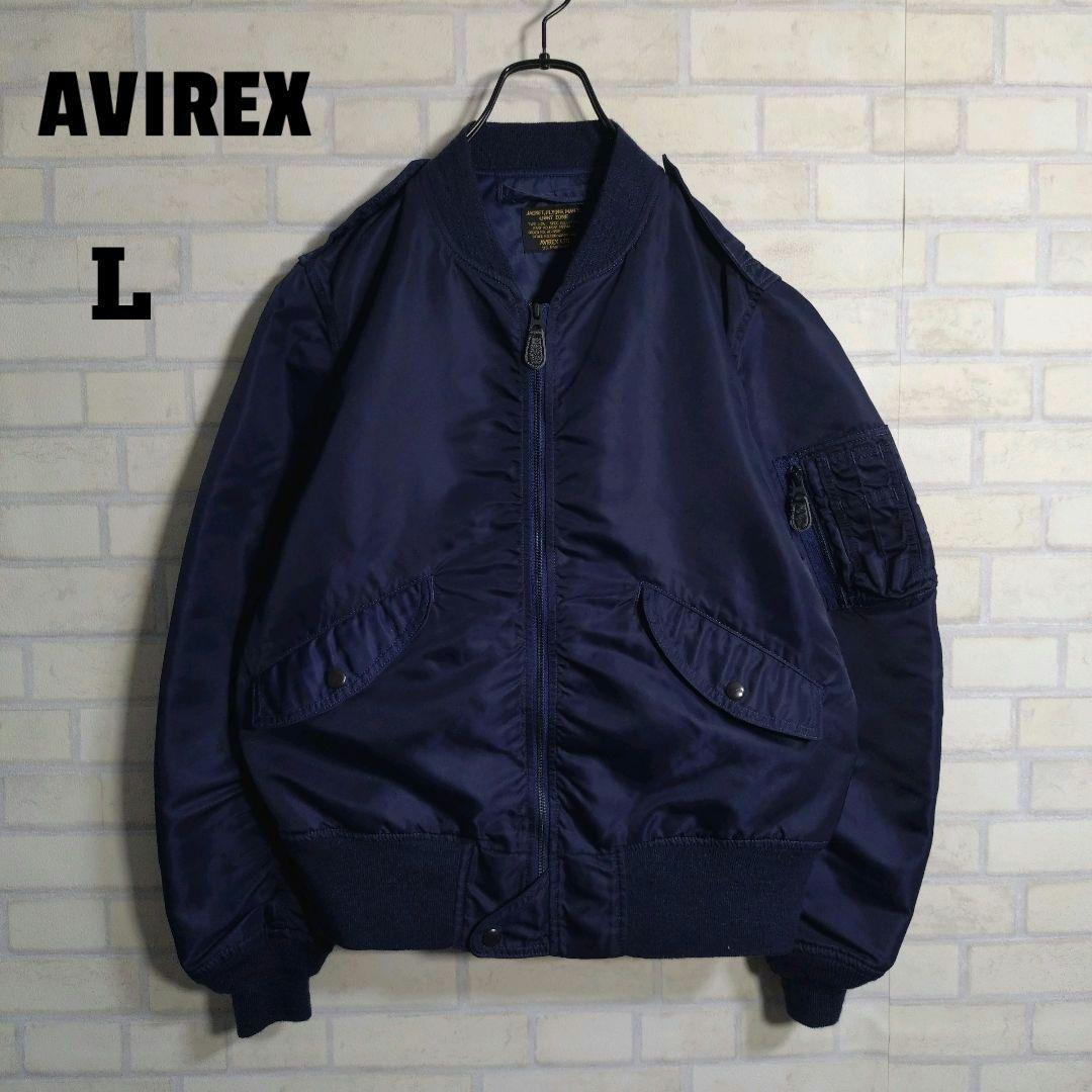AVIREX★アヴィレックス 薄手 L-2A フライトジャケット ネイビー L