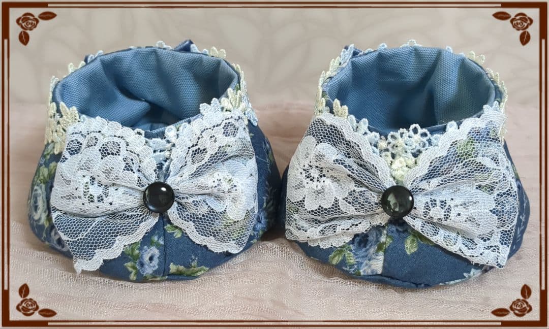キティちゃんさま専用 【オックスフォードブルーの花柄レースドレス】