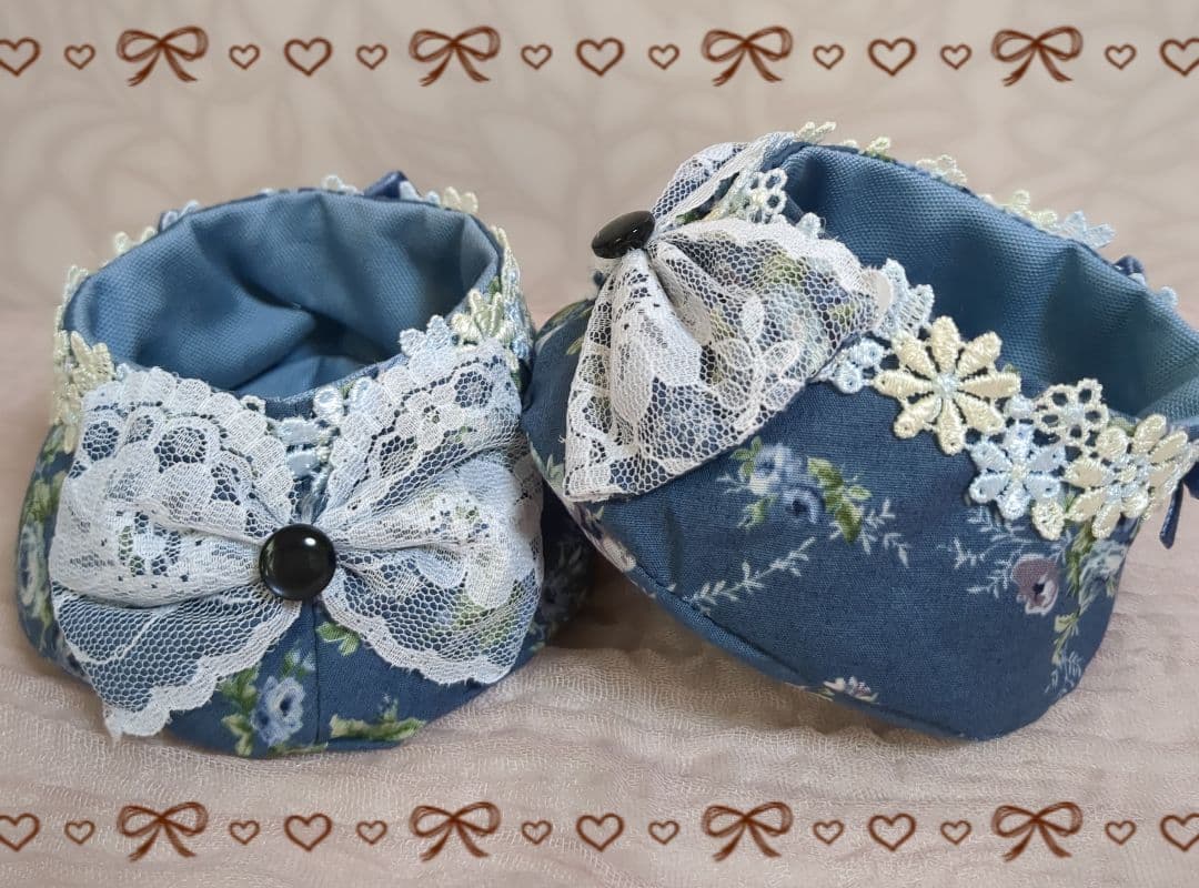 キティちゃんさま専用 【オックスフォードブルーの花柄レースドレス】
