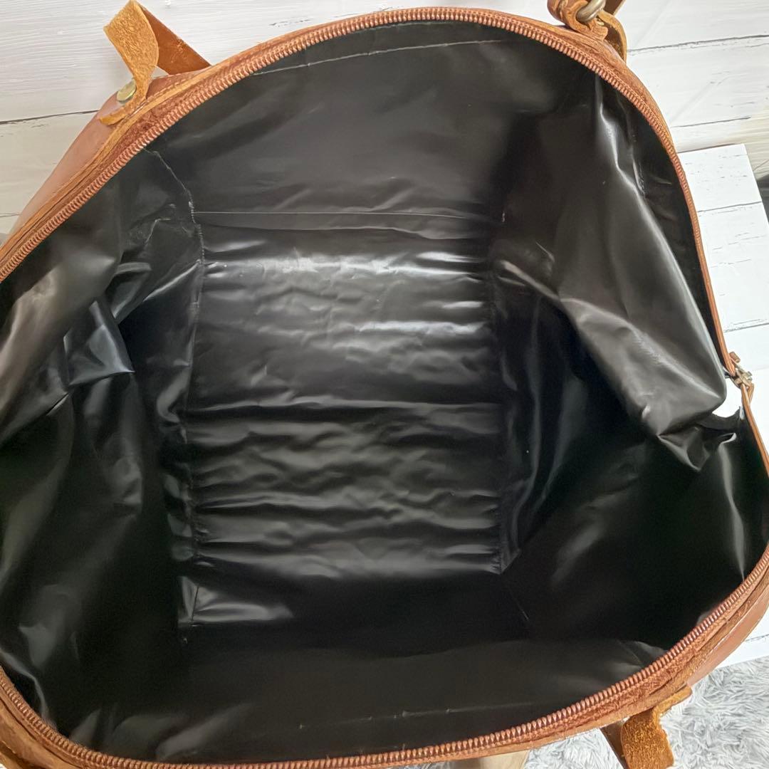 イルビゾンテ IL BISONTE ボストンバッグ キャンバス×レザー 保存袋付
