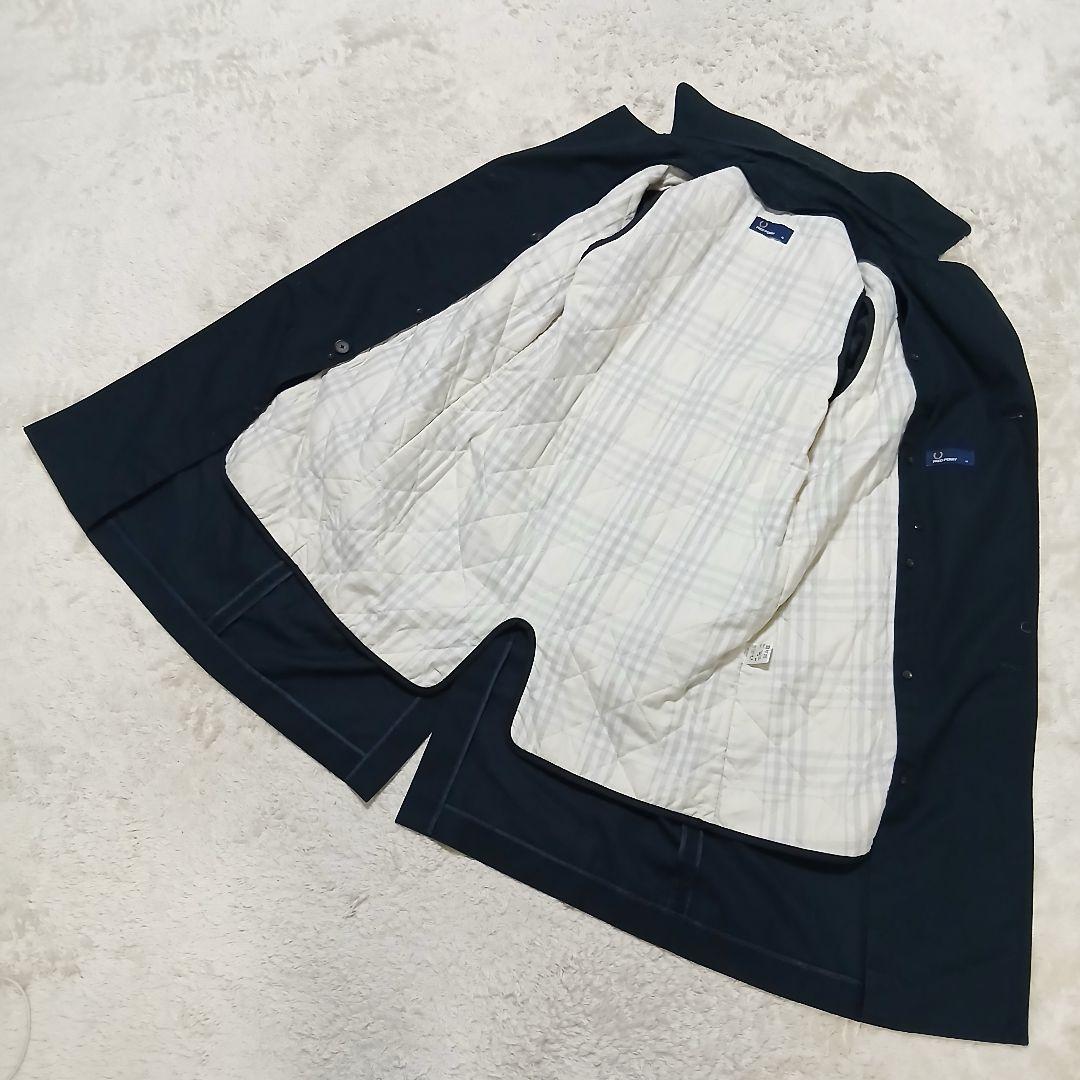 【美品】FRED PERRY インナーライナー ベルト付トレンチコート チェック