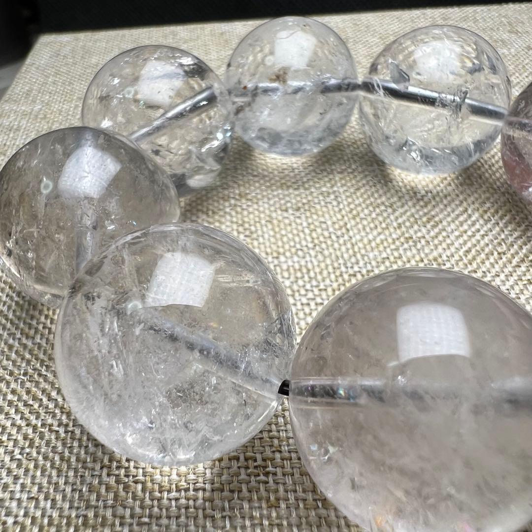 【710031】 虹入り 大玉 ハーキマーダイヤモンド 18.5mmブレスレット