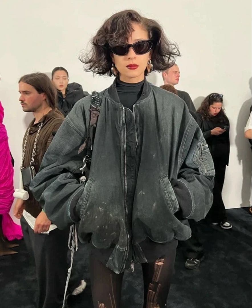 BALENCIAGA denim bomber jacket サイズxs