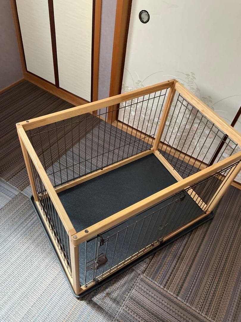 リッチェル　木製ペットサークル　90-60サイズ と犬猫用蓋付きフードボウル付き