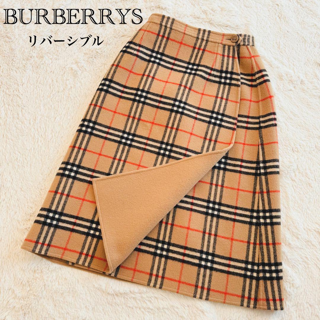 BURBERRYS リバーシブル 巻きスカート ノバチェック ウール100% M