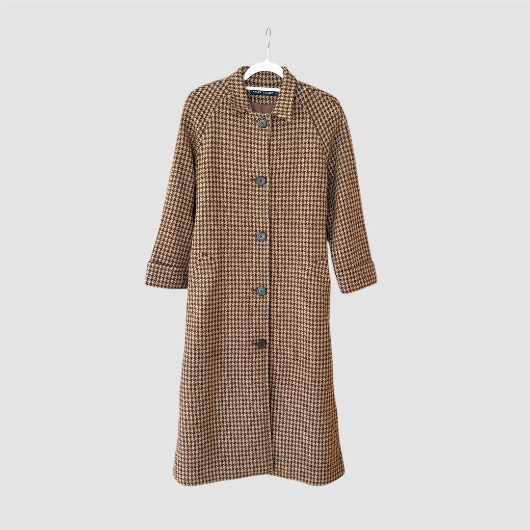 Ralph Lauren ラルフローレン ロングコート ブラウン ベージュ 千鳥