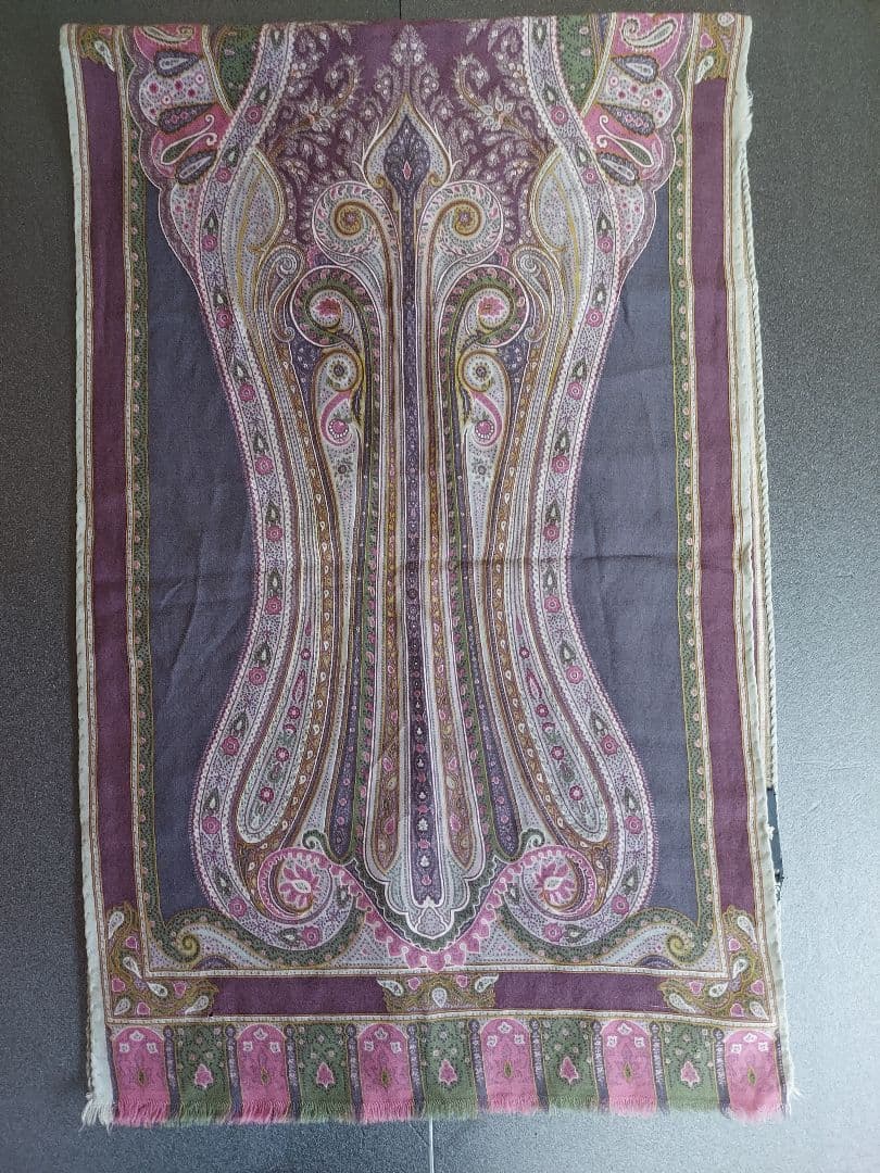 ETRO ペイズリー ストール シルク 紫 ピンク 長方形 タグ付き イタリア