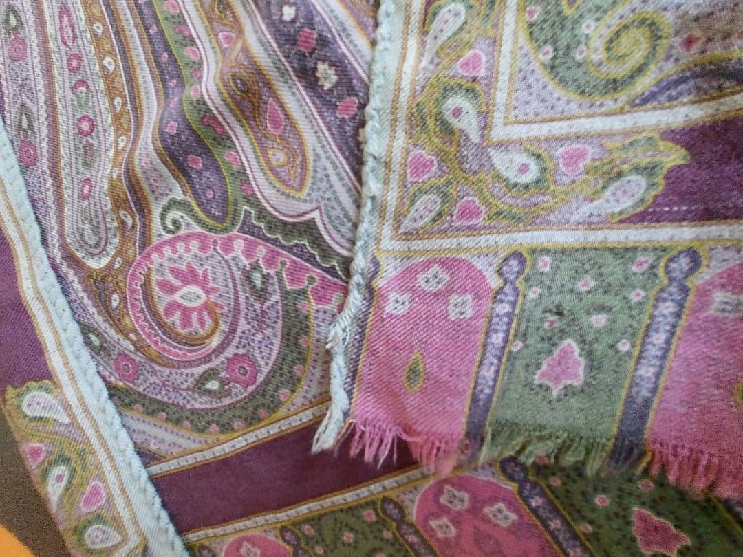 ETRO ペイズリー ストール シルク 紫 ピンク 長方形 タグ付き イタリア