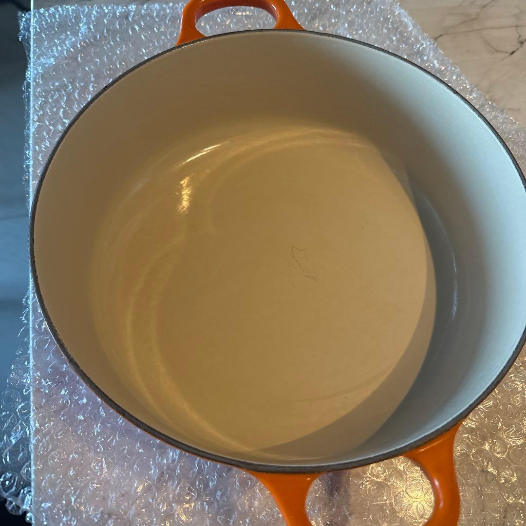 LE CREUSET ル・クルーゼ オレンジ 鋳鉄製 両手鍋 24cm