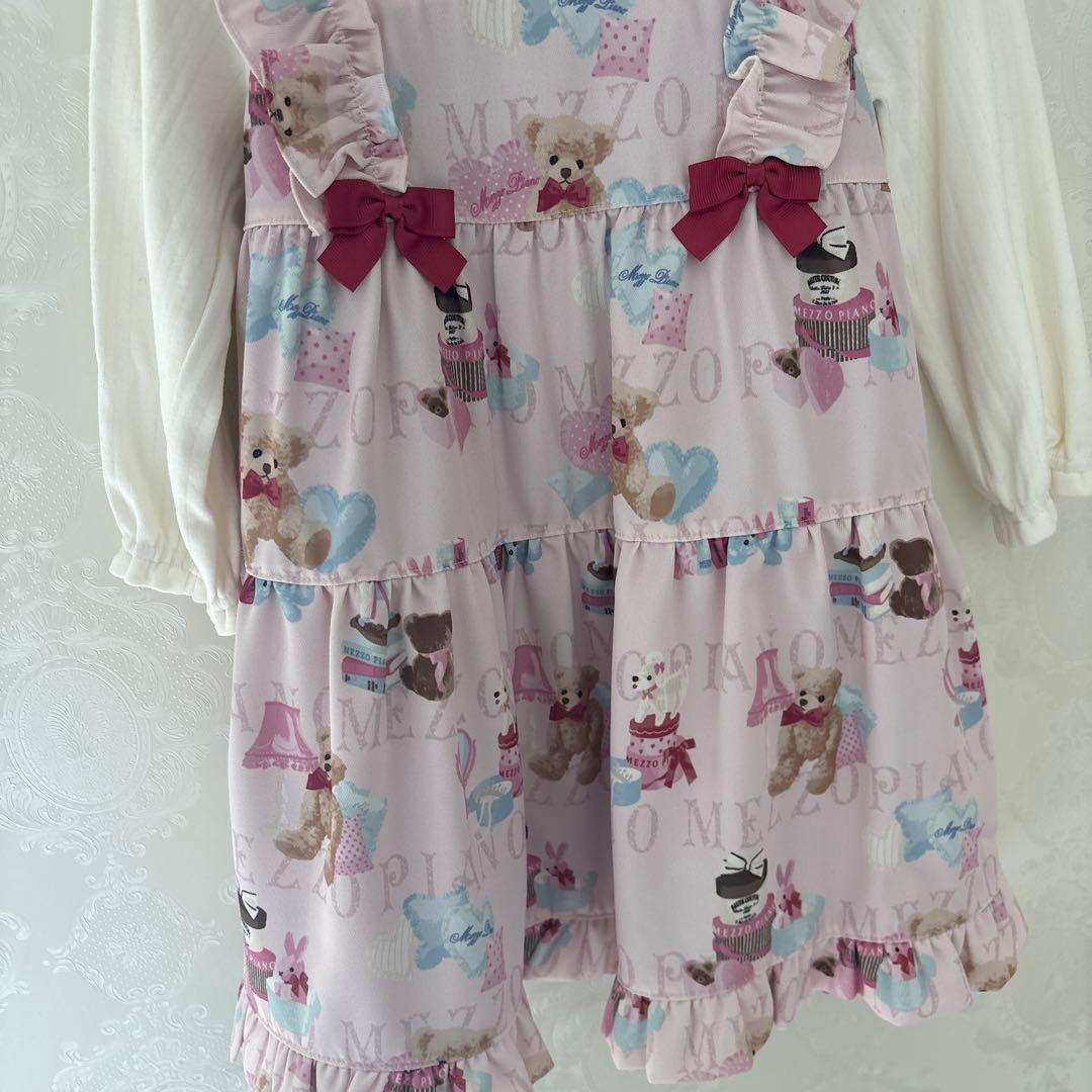 シャーリーテンプル♡お部屋柄♡くま♡ワンピース♡90センチ♡ピンク