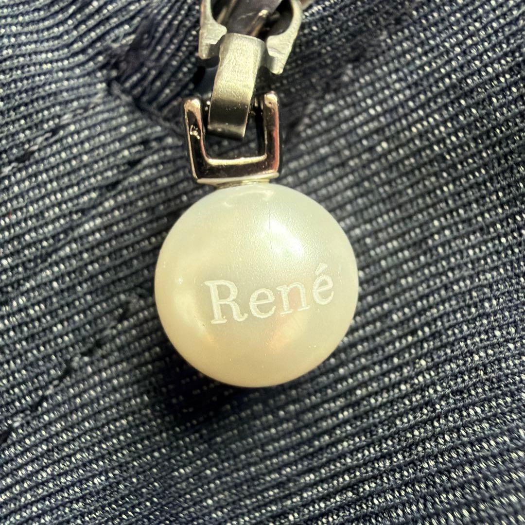 極美品✨Rene ルネ フロントジップ フリル ストレッチ デニム ワンピース