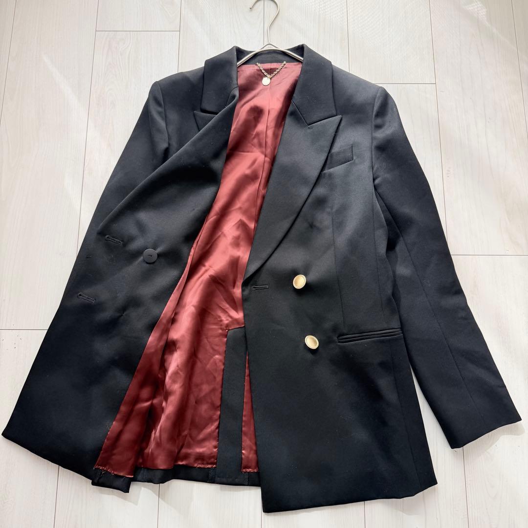 希少✨ルルウィルビー　金ボタン　ダブルブレストジャケット　ブラック　紺ブレ　S