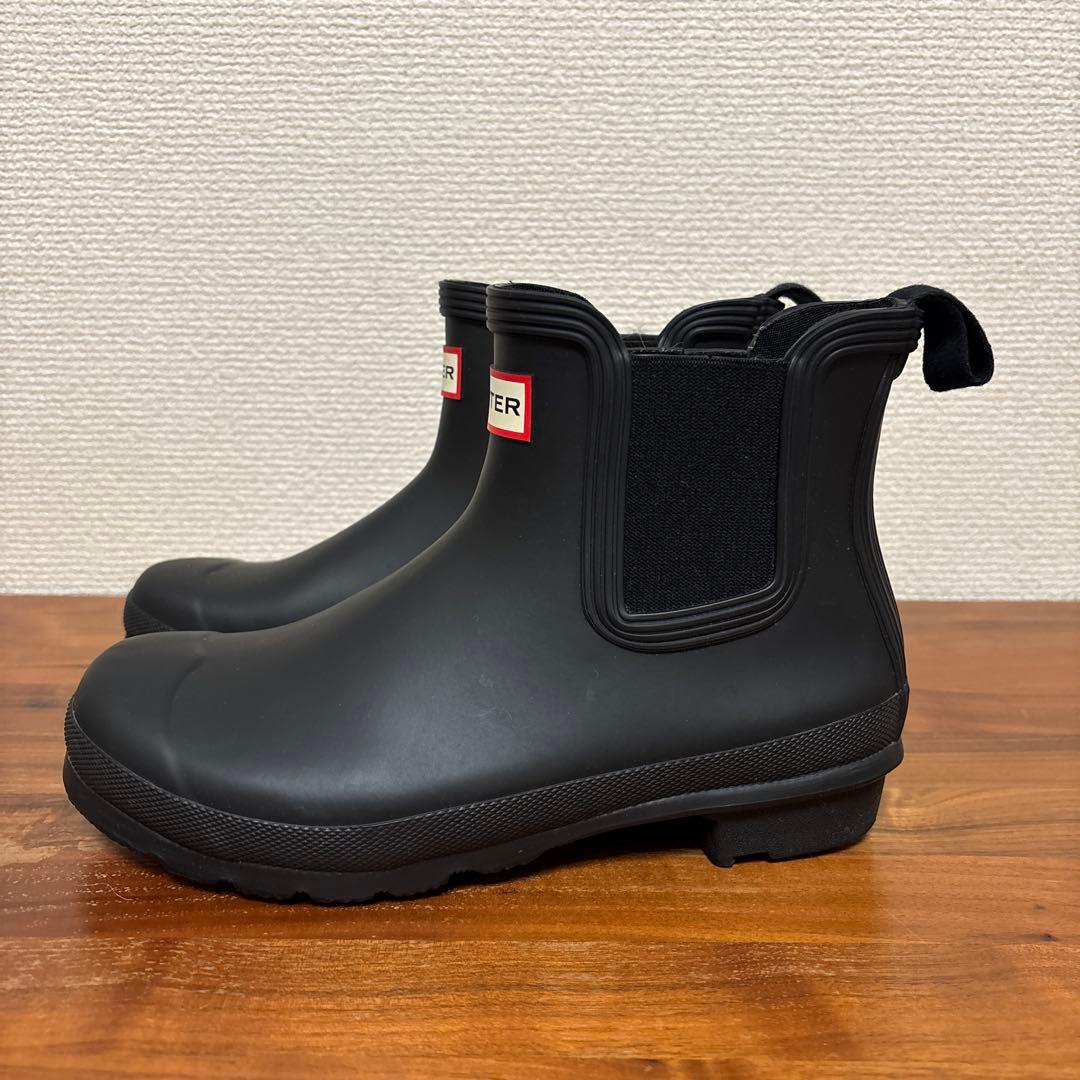 【美品】HUNTER ショートレインブーツ ブラック UK5 23.5㎝