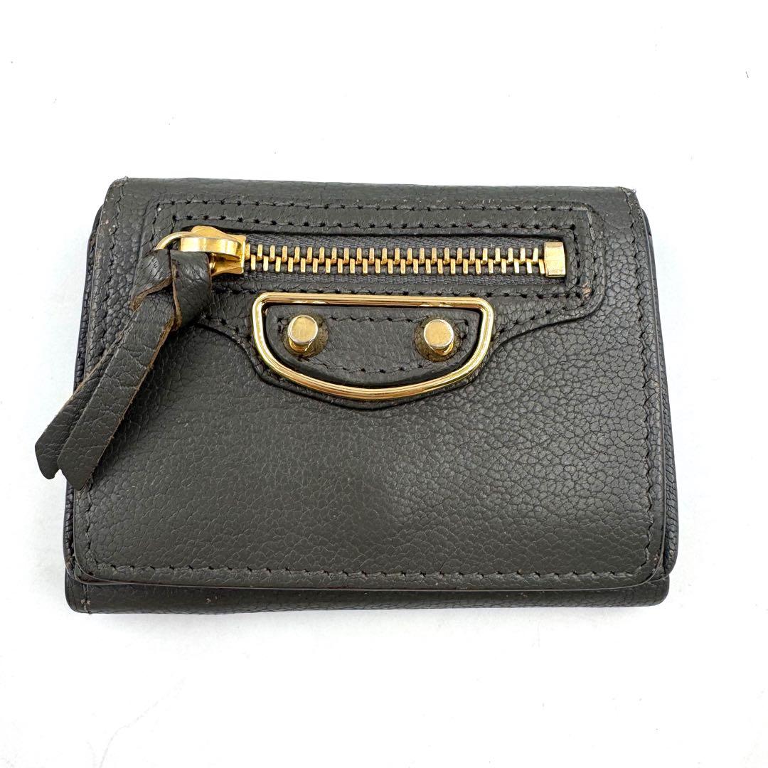 BALENCIAGA✨エッジシティミニウォレット 三つ折り財布 レザー グレー