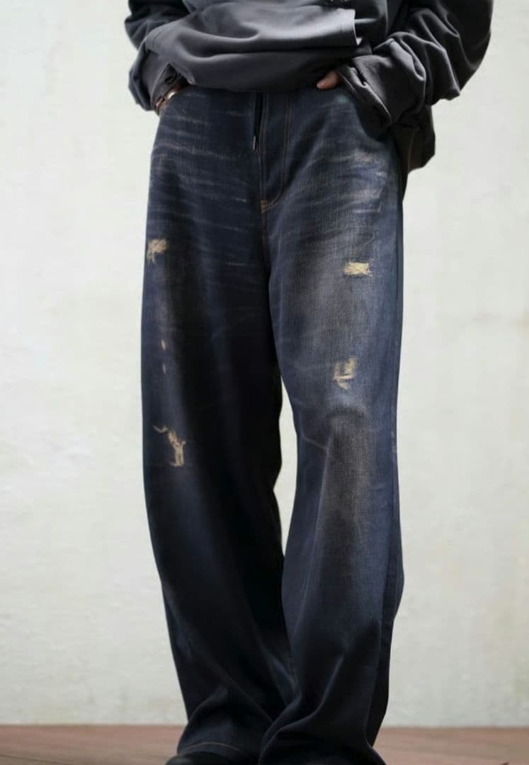 MB ULTIMATE FABRIC トロンプルイユワイドデニムパンツ