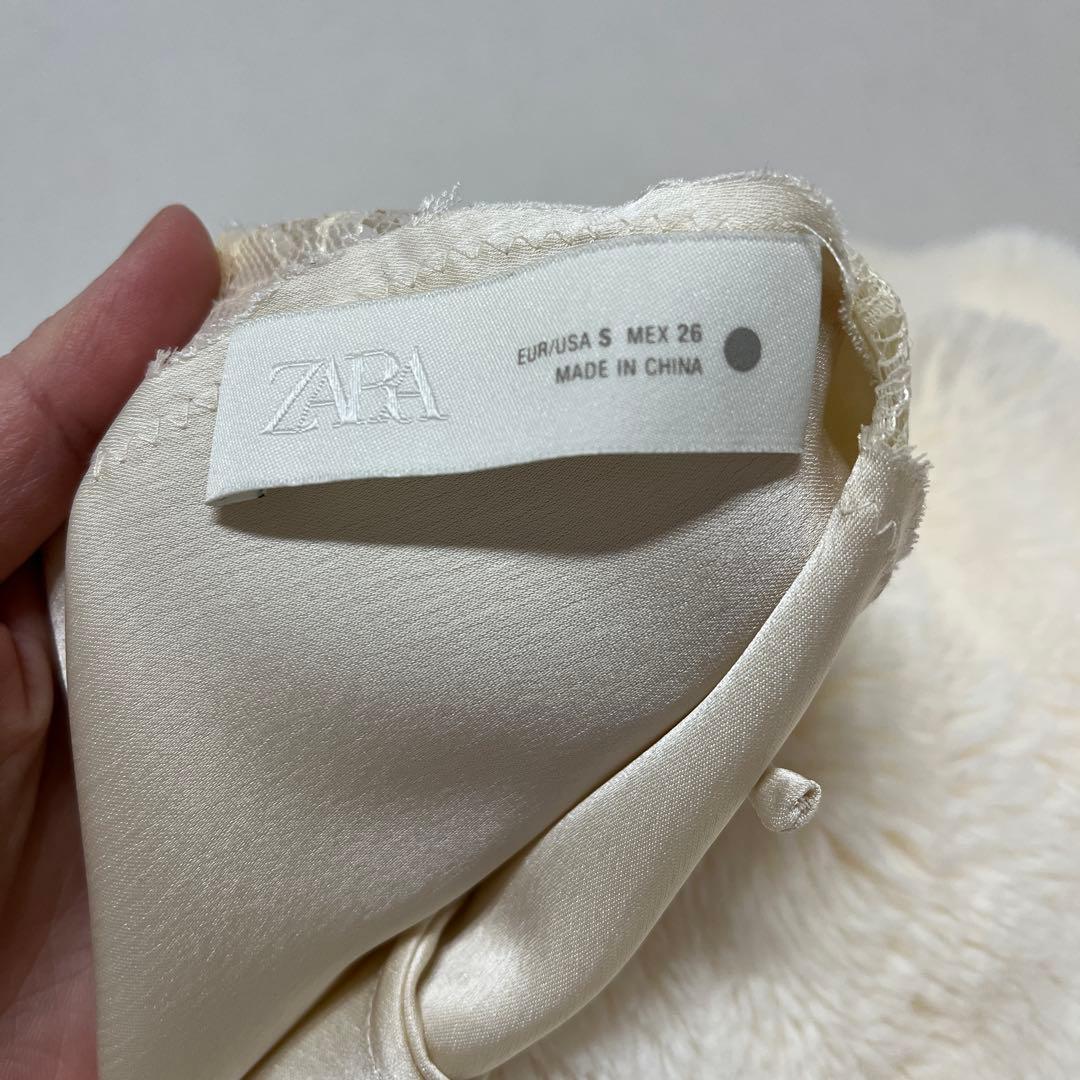 ZARA レースサテンキャミソール