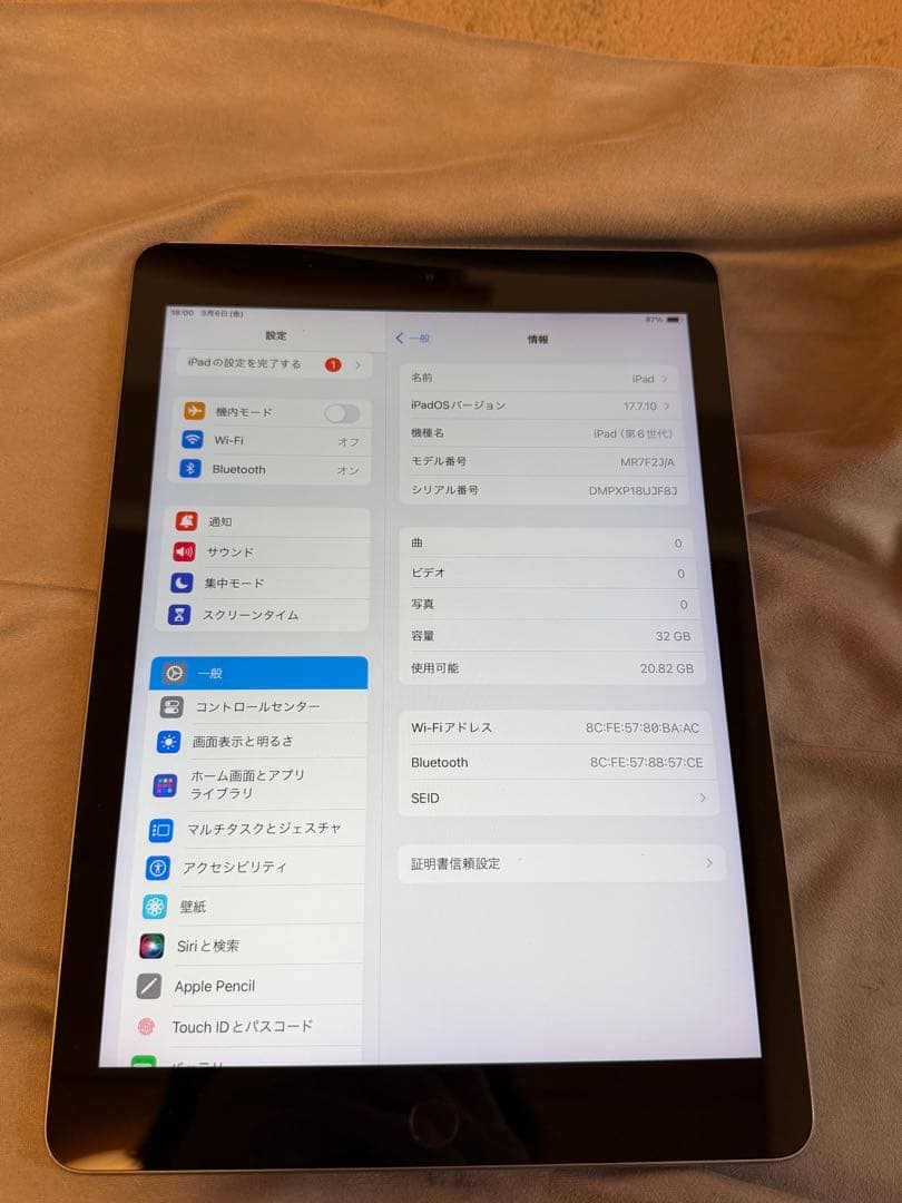 iPad シルバー 第6世代
