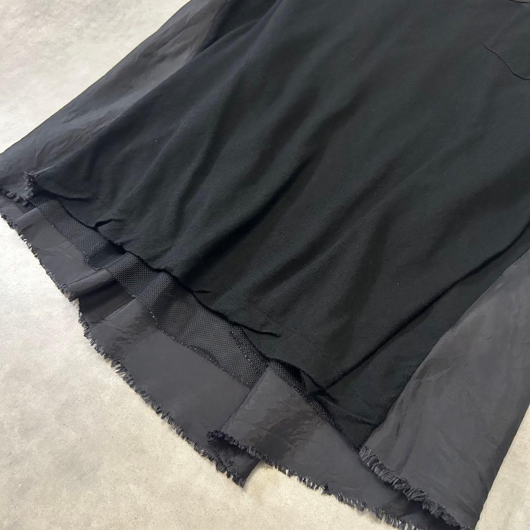 sacai luck 異素材切替トップス ブラック L相当 日本製 きれいめ