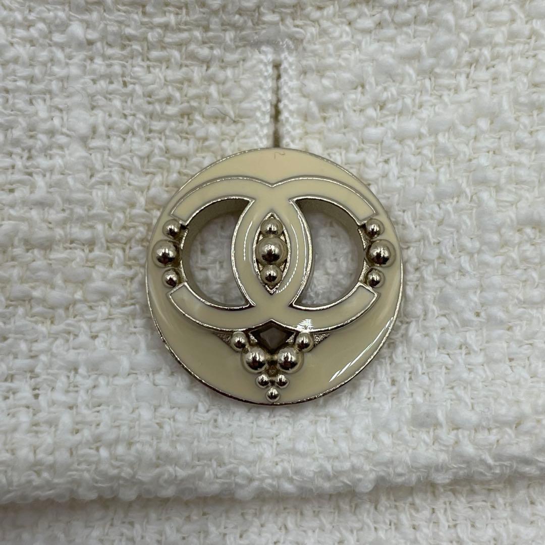 VINTAGE CHANEL コットン　ツイード　ジャケット　40