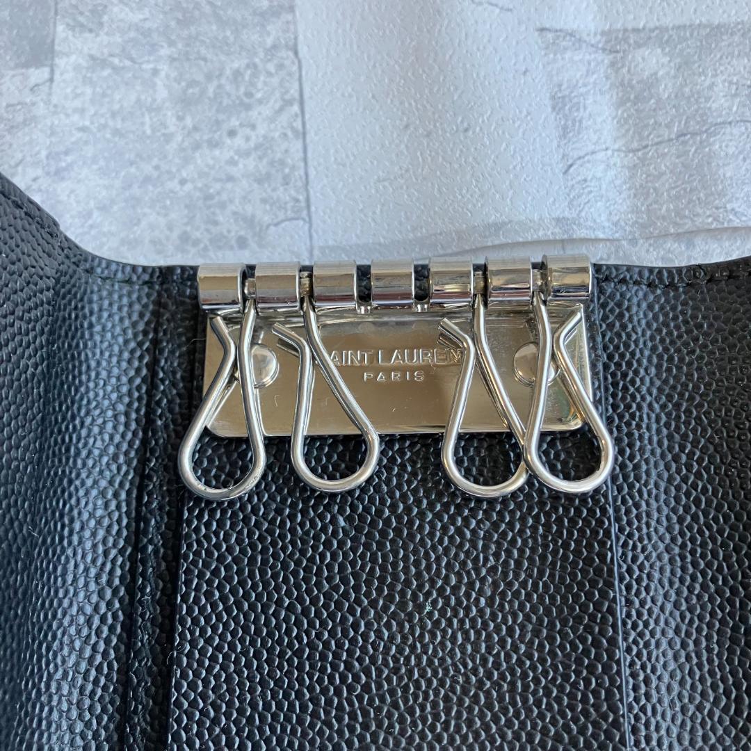 SAINT LAURENT サンローラン キーケース レザー ブラック YSL