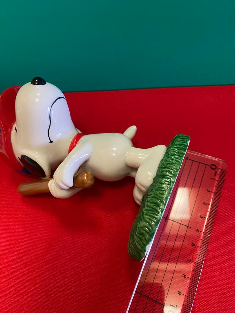 スヌーピー陶器フィギュアマスコット野球　置物　インテリア