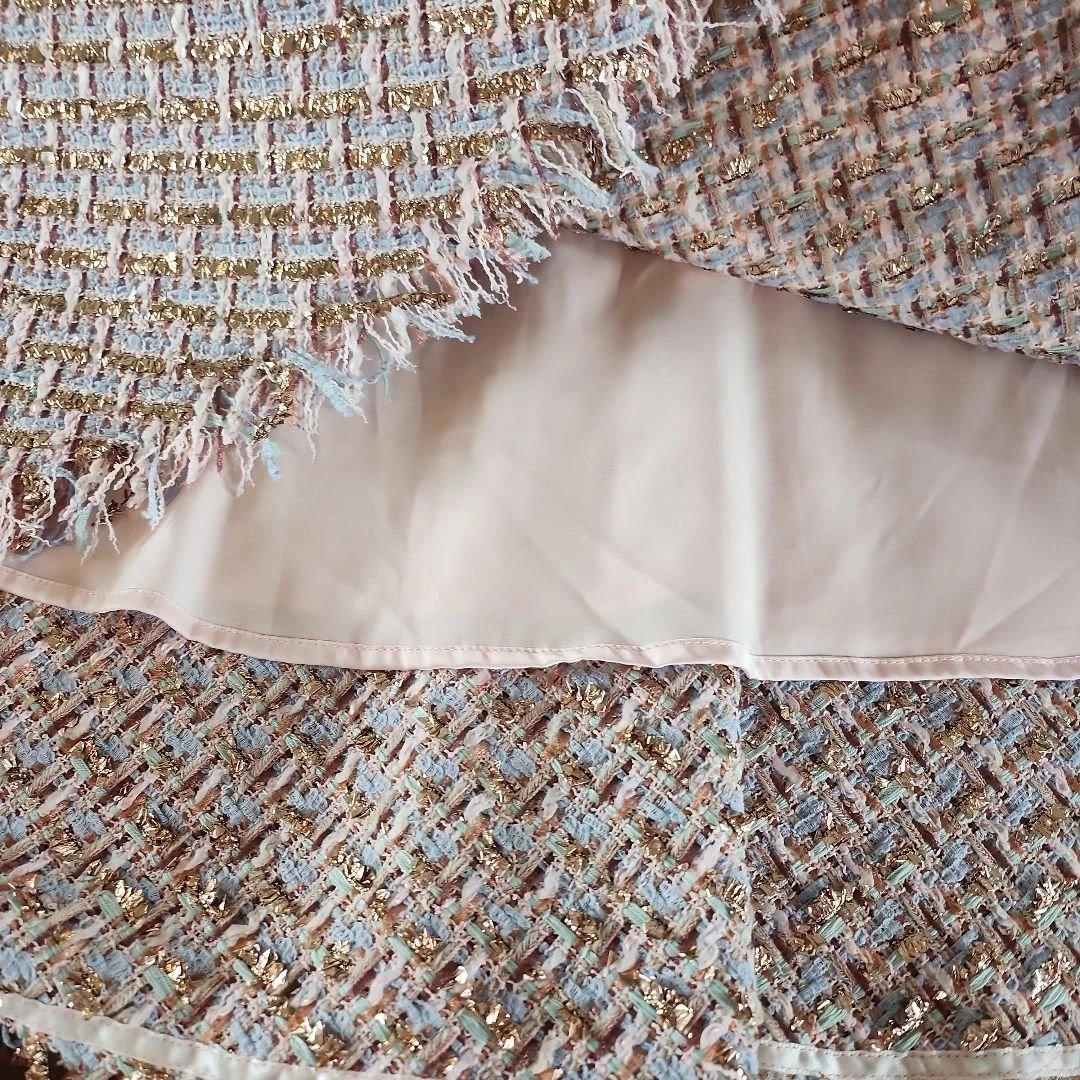 VALENTINO ツイード 半袖ワンピース